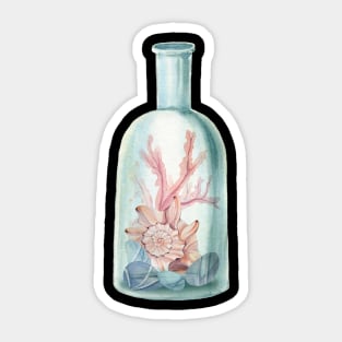 Marine life in a bottle Sticker